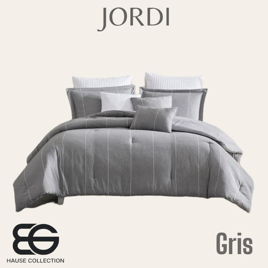 Edredón Jordi set de 8 piezas Gris